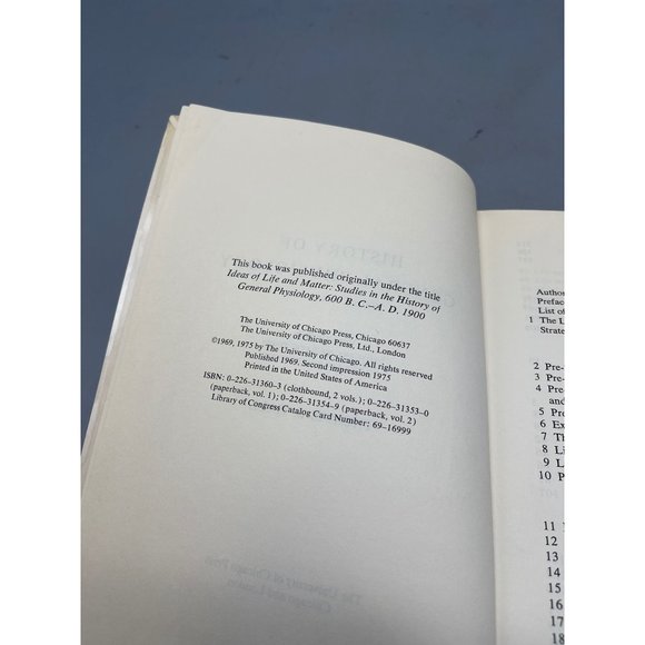 History of General Physiology Volume 1 600 BC AD 1990 Thomas S. Hall Book READ - Picture 9 of 10